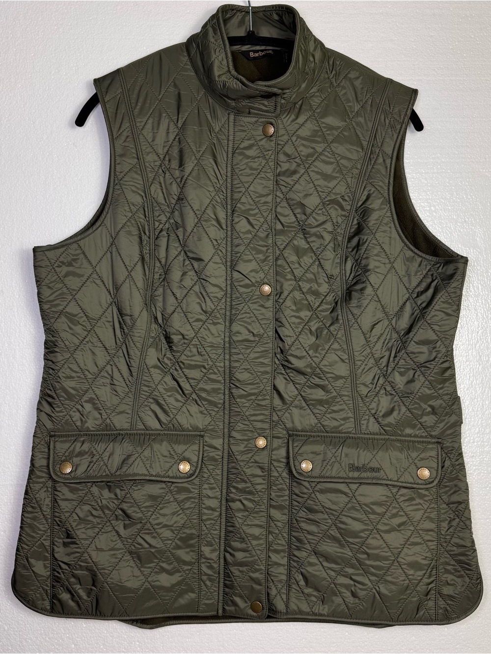 Barbour Otterburn Quilted Gilet khaki green olive size 14 great condition